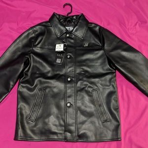 G Milano Men's Black Leather Jacket